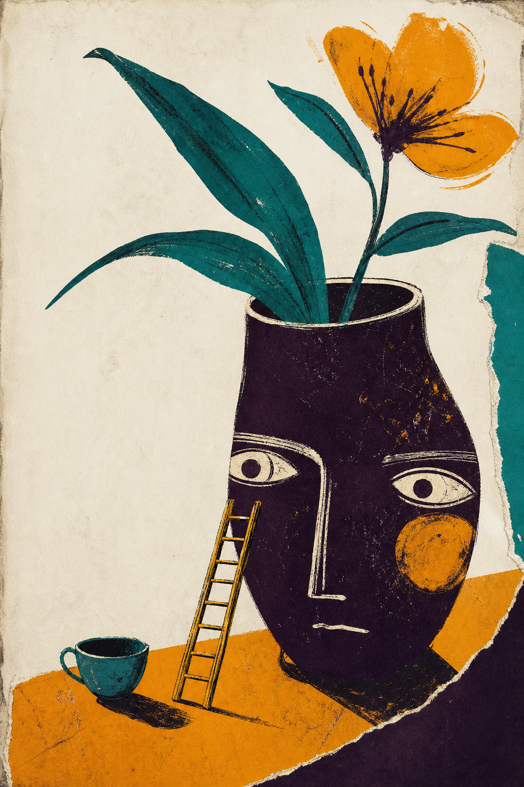 Afterimage Vase Surreal Still Life Wall Art Print