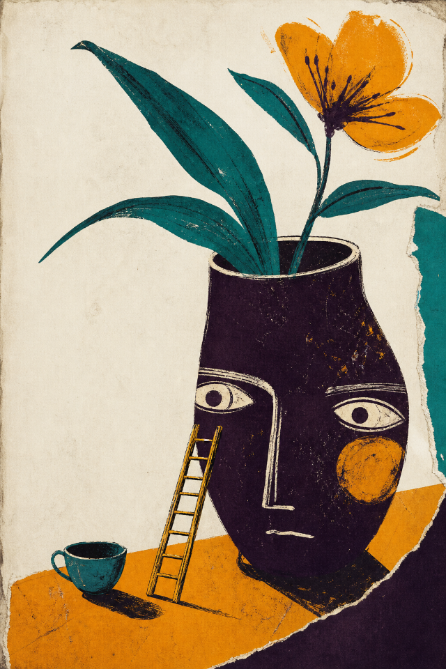 Afterimage Vase Surreal Still Life Wall Art Print
