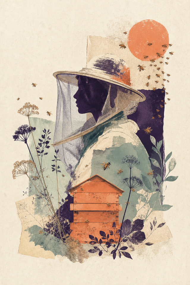 Pressed Garden Beekeeper Botanical Wall Art Print