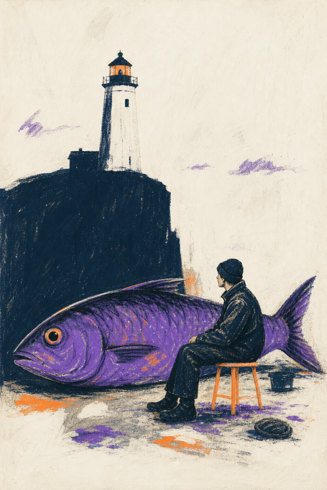 Profile in Colour Lighthouse Keeper Wall Art Print