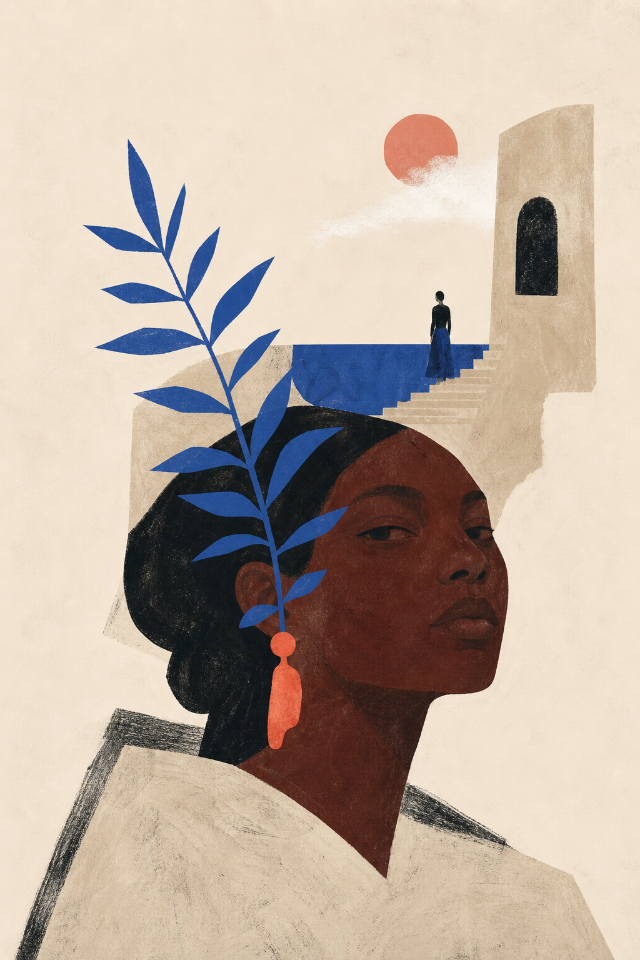 Quiet Face Figurative Portrait Wall Art Print