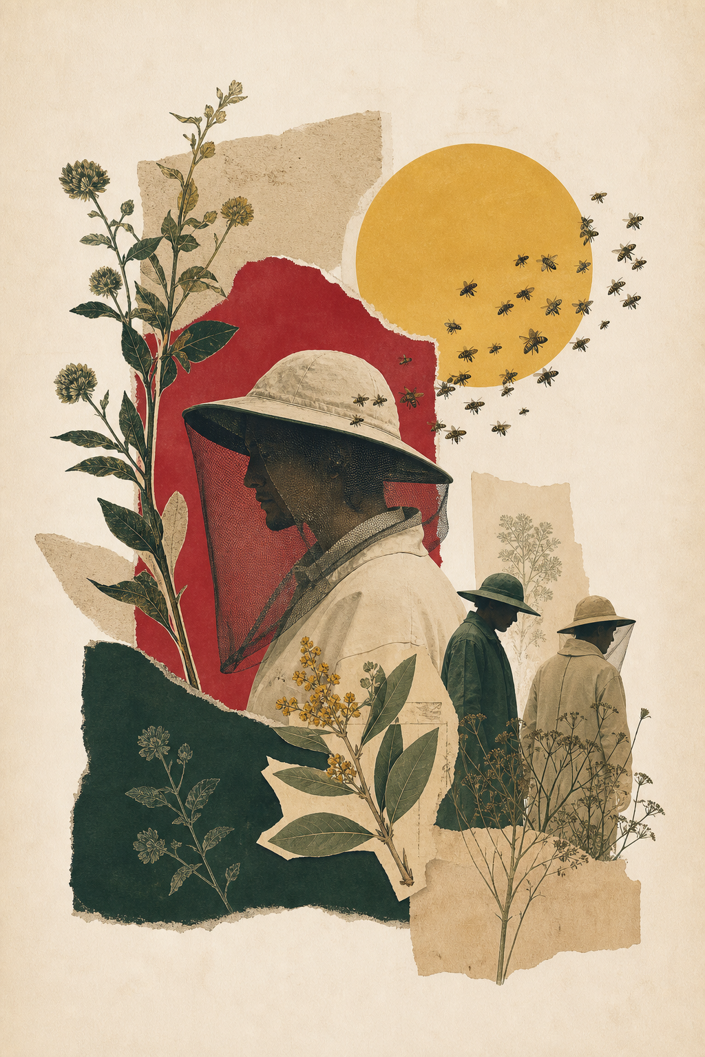Quiet Botanical Beekeeper Wall Art Print